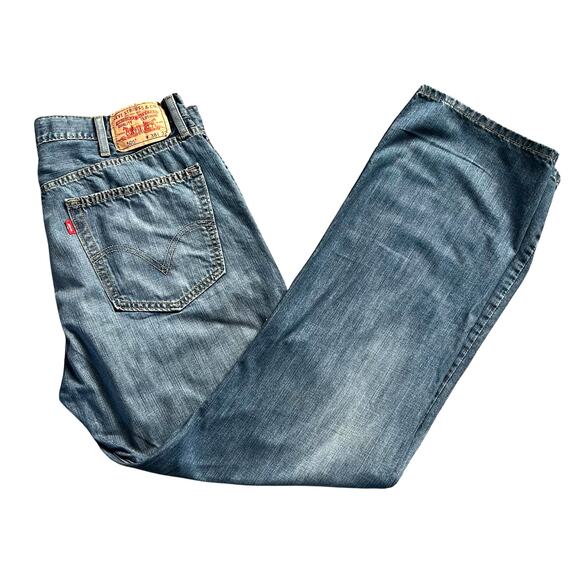 Levis Mens 505 Straight Fit Blue Denim Jeans 5 Pocket Style 38 W 32 L - Picture 9 of 15